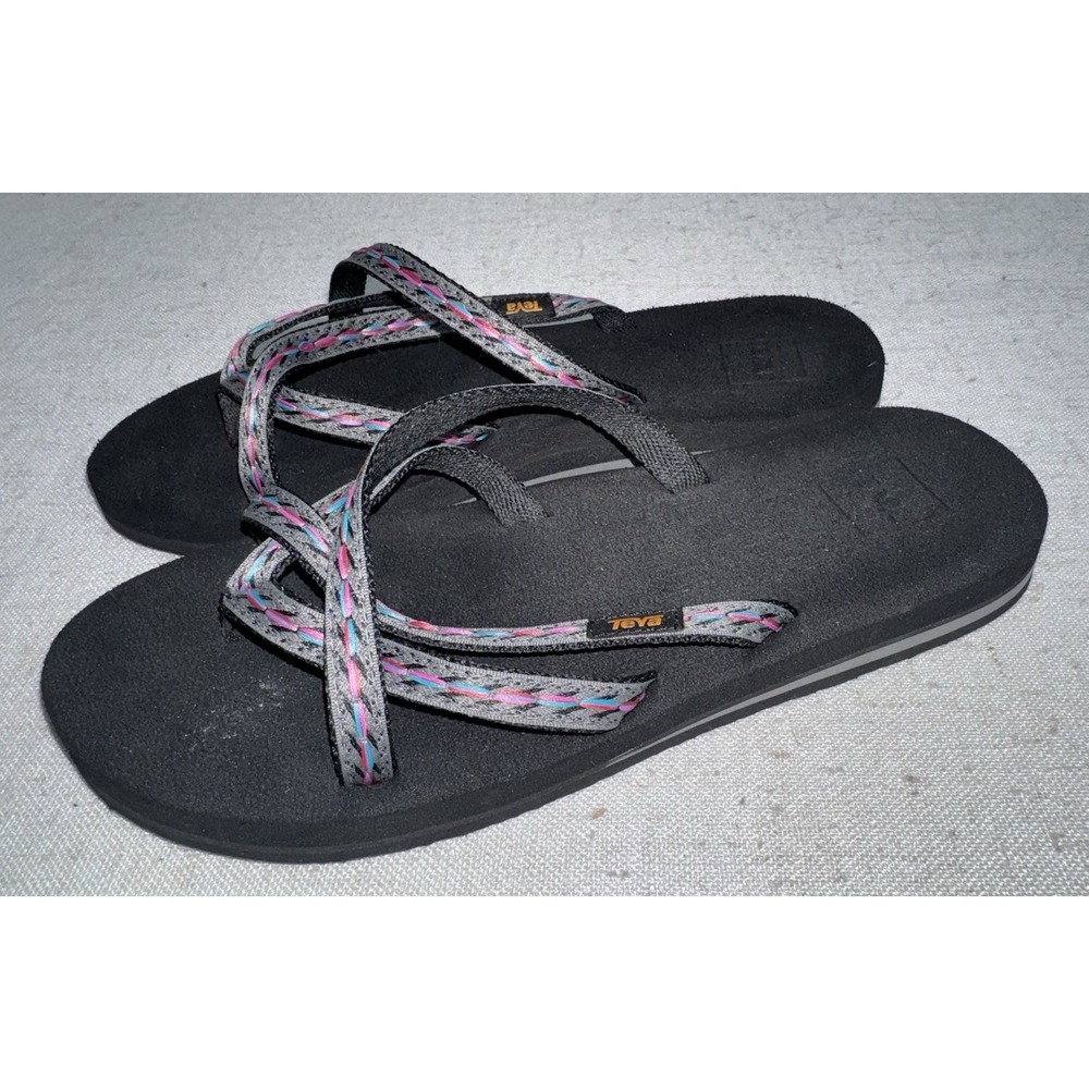 Teva 6840 Olowahu Flip Flop Women's Size 9 Black Sandals